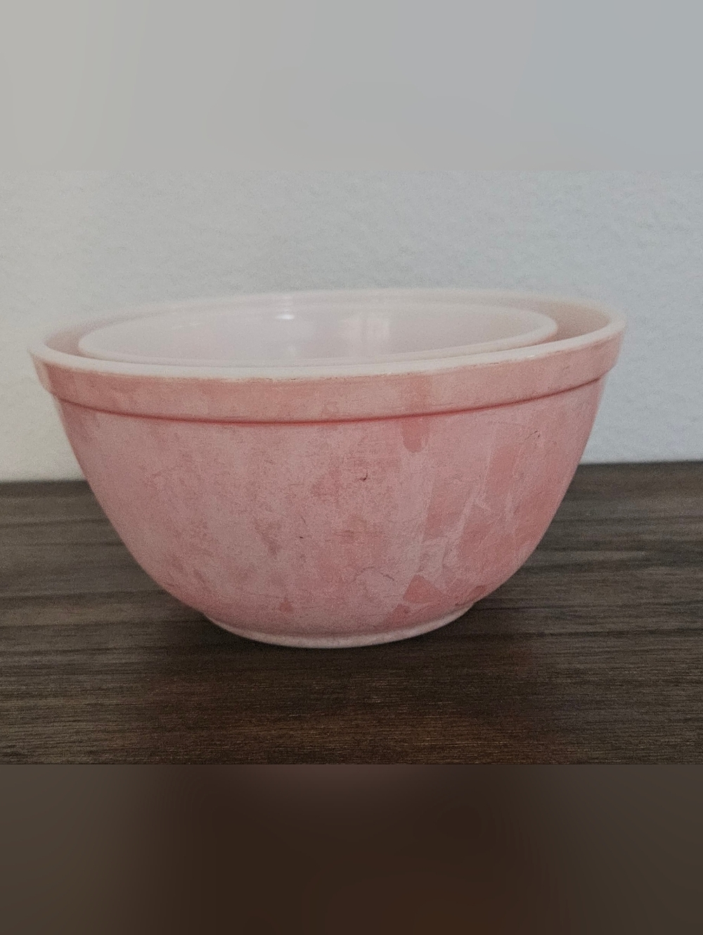 Vintage Pyrex Pink Mixing Bowls Set 2 Retro Kitchen Cottagecore glass